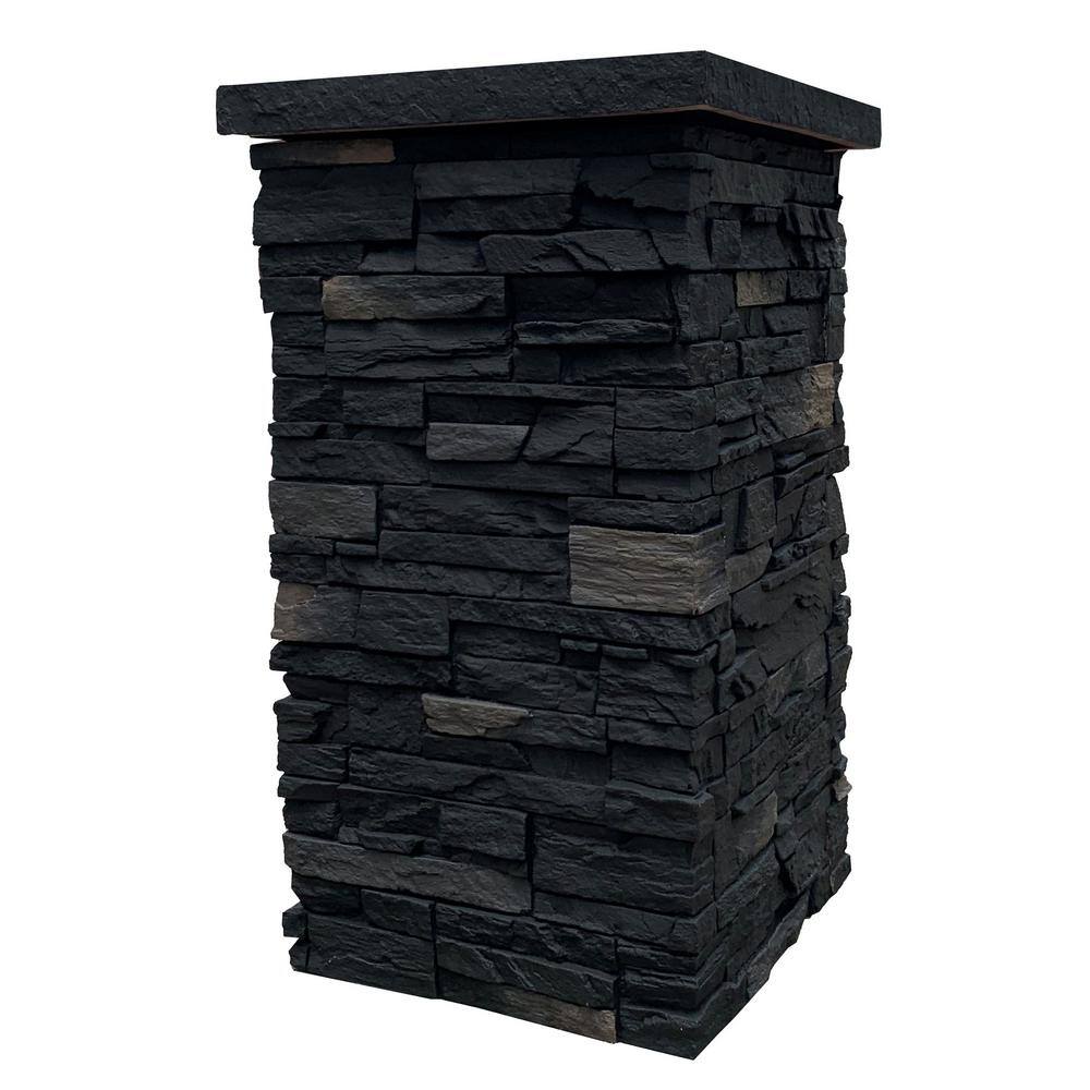 NextStone Country Ledgestone 30 in. x 16 in. Andean Onyx Faux Polyurethane Stone Siding Column Wrap (4-Piece) 30