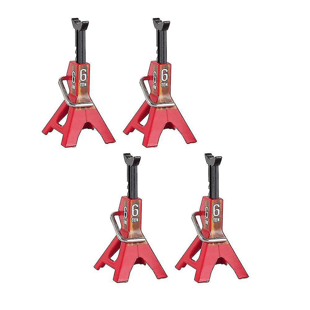 4pcs Metal Height Adjustable 6 Ton Jack Repair Stand For 1/10 Rc Crawler Car Axial Scx10 90046 Trax