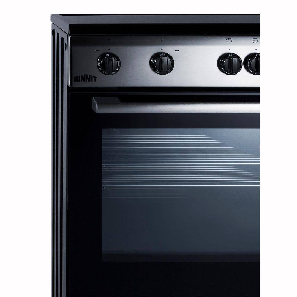 Summit Appliance 24 in. 2.4 cu. ft. Slide-In Electric Range in Stainless Steel CLRE24E