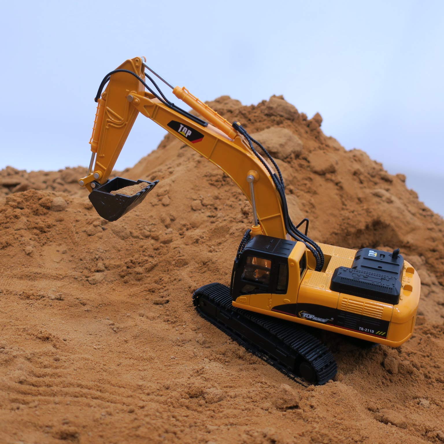 Top Race | Excavator Trucks Construction Toys For Boys， Diecast Rubber Metal， Play Vehicle