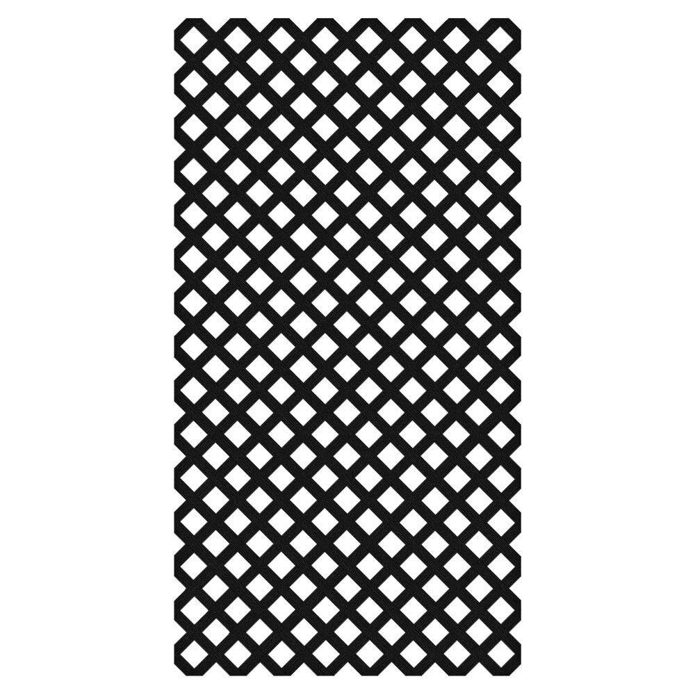 Veranda 4 ft. x 8 ft. Black Garden Vinyl Lattice 73004497