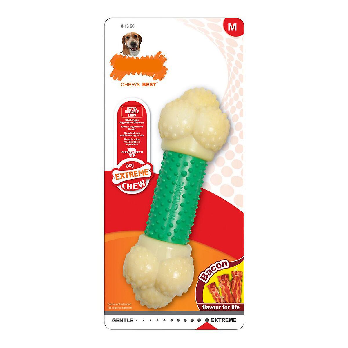 Dog chewing toy Nylabone Extreme Chew Double Action Bacon Mint 2-in-1 Rubber Size S Nylon