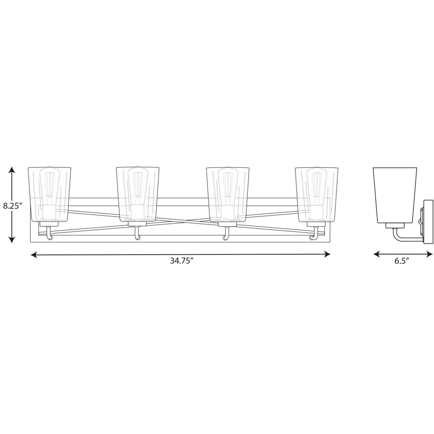 Progress Lighting P300232 Briarwood 4 Light 35 Wide Bathroom Vanity Light  Bronze