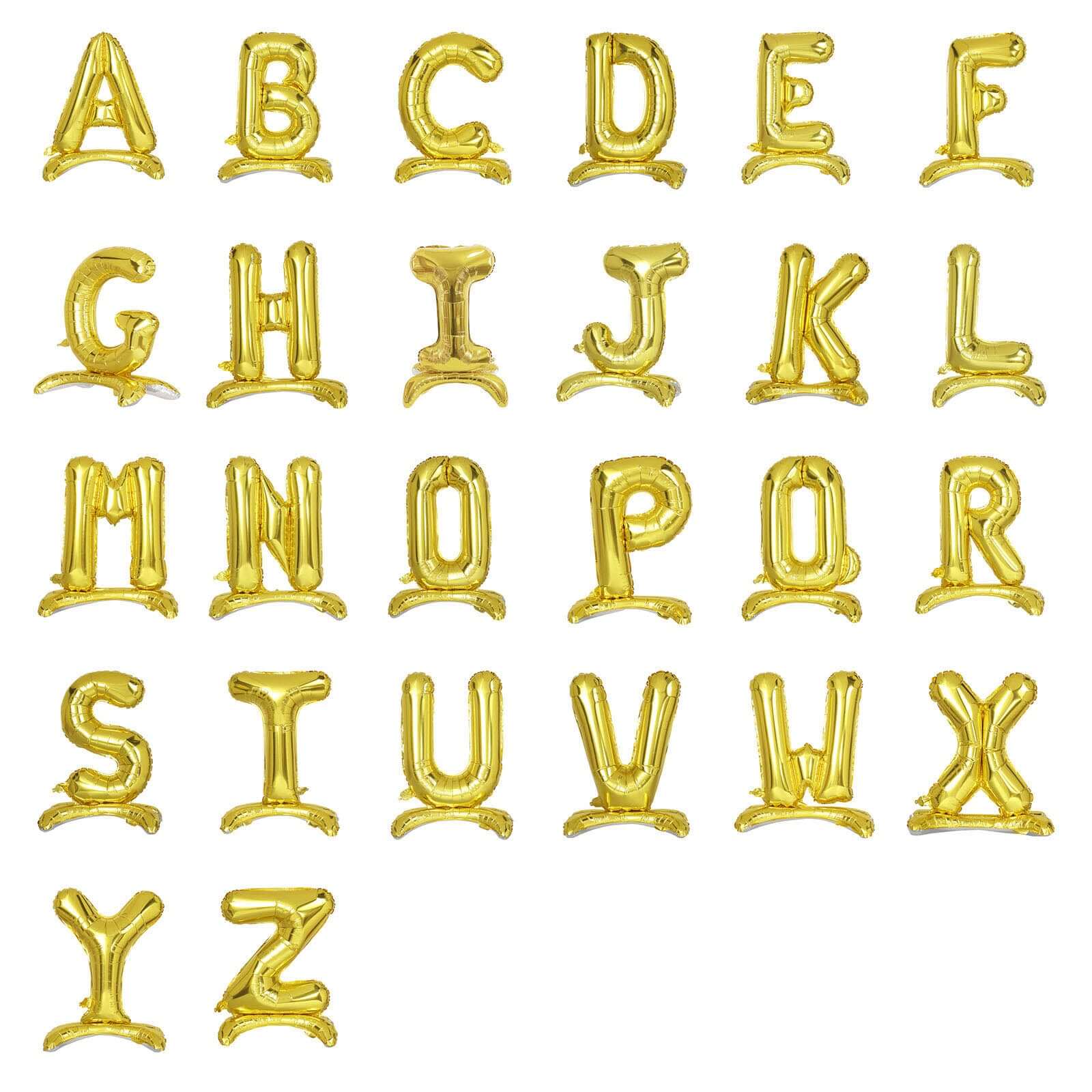 Gold Self Standing Helium/Air Mylar Foil Letter and Number Balloons 27