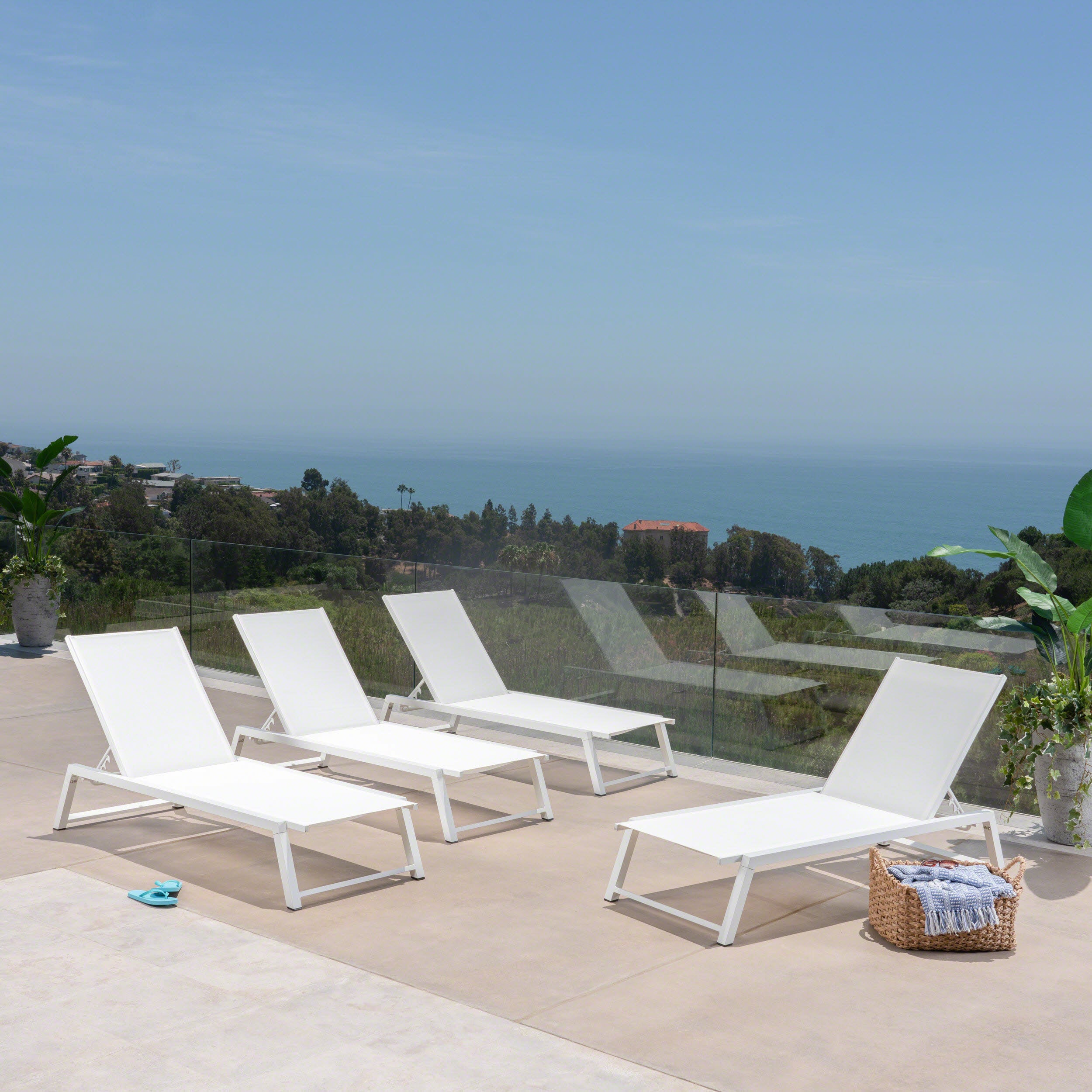 Mesa Outdoor Chaise Lounge with Finished Aluminum Frame