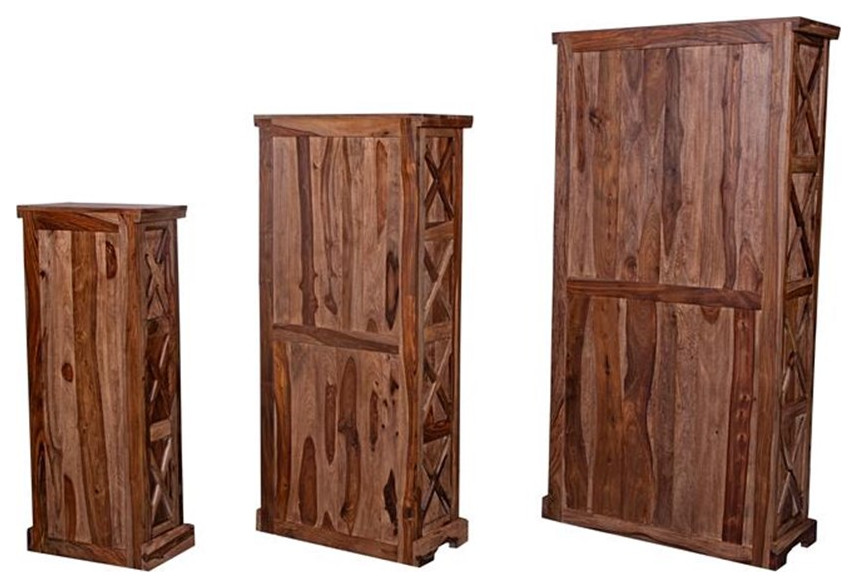 Porter Designs Taos Solid Sheesham Wood Bookcase   Brown   Rustic   Bookcases   by Homesquare  Houzz