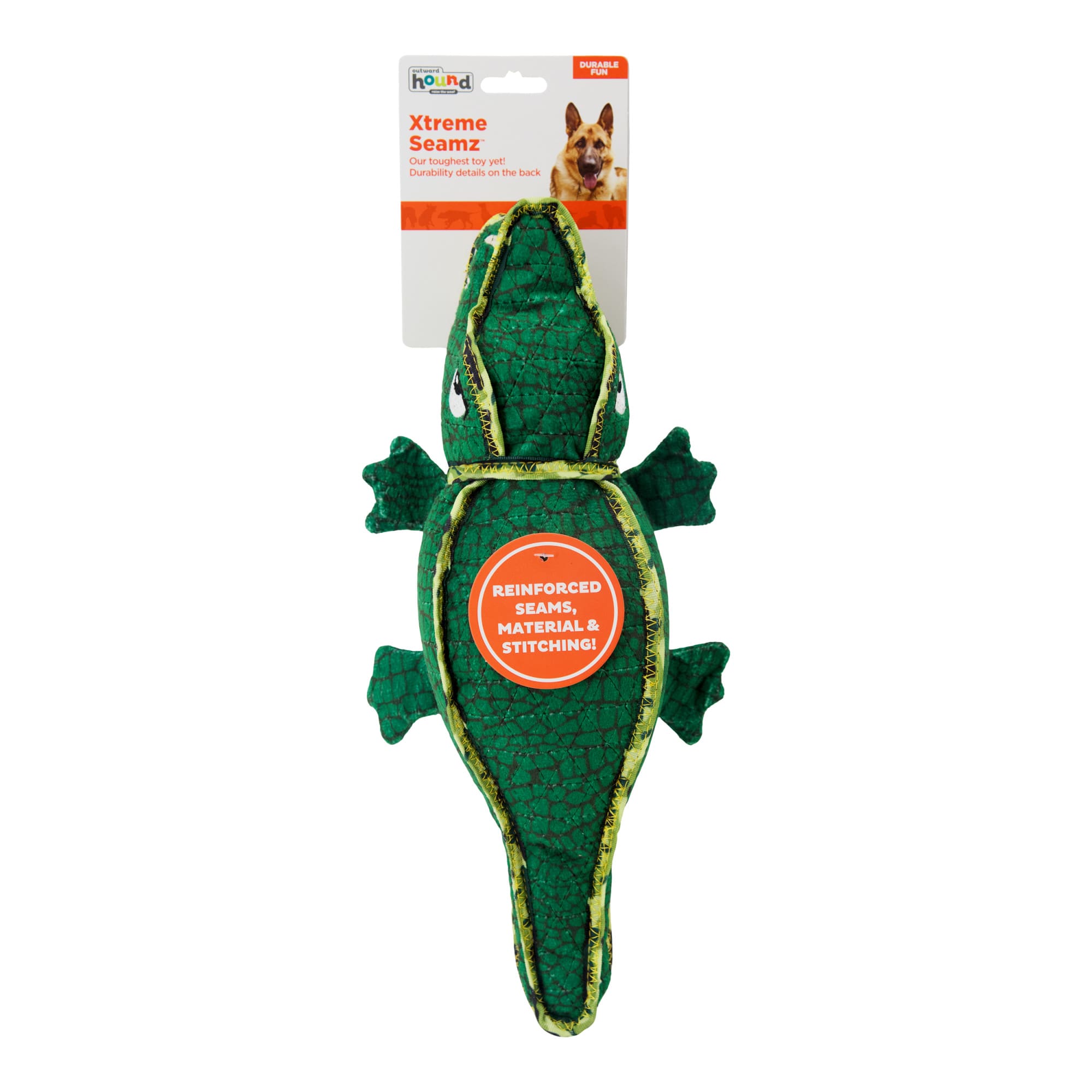 Outward Hound Xtreme Seamz Alligator Dog Toy， X-Large