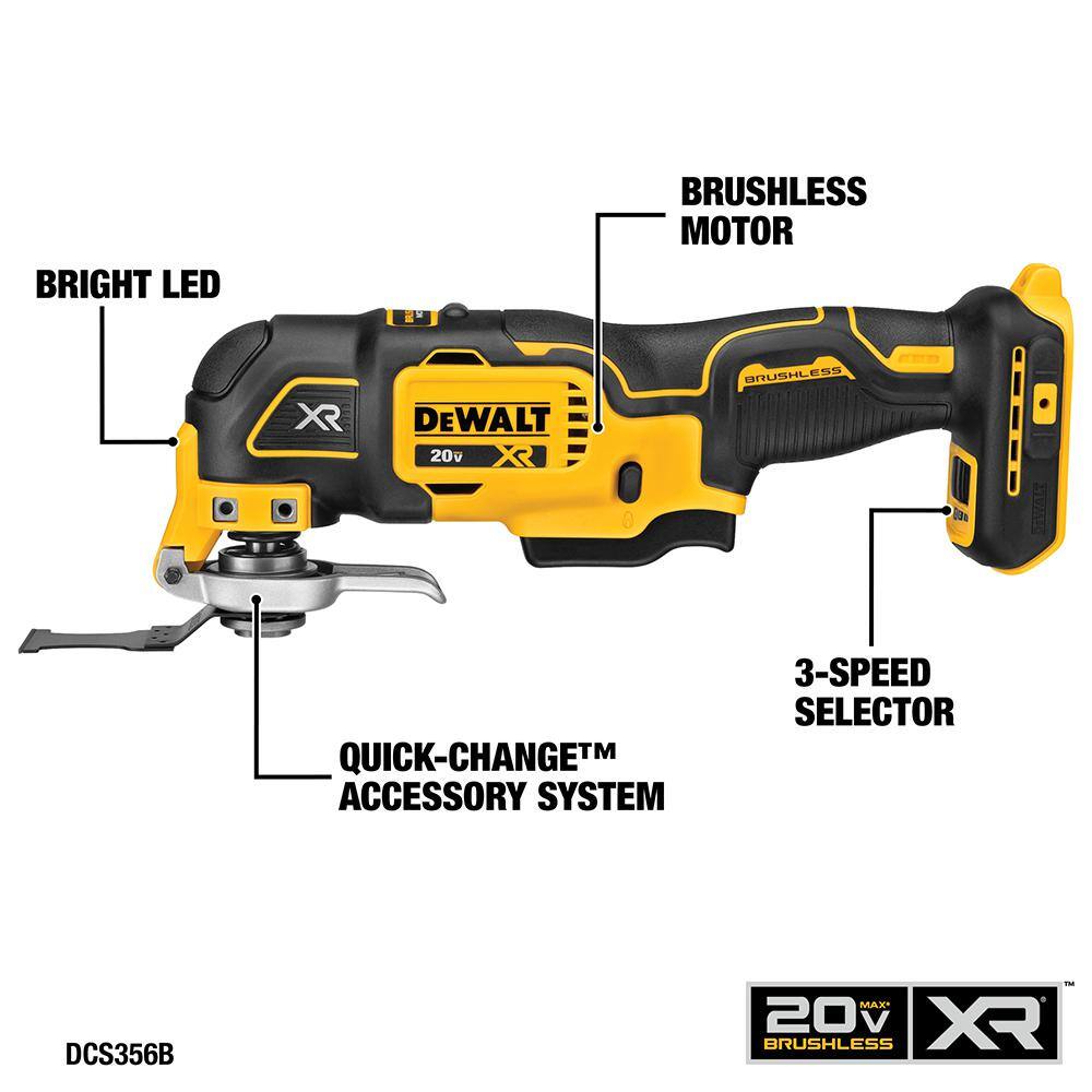 DW 20V MAX Cordless 7 Tool Combo Kit with (1) 20V 4.0Ah Battery (1) 20V 2.0Ah Battery and Charger DCK771D1M1