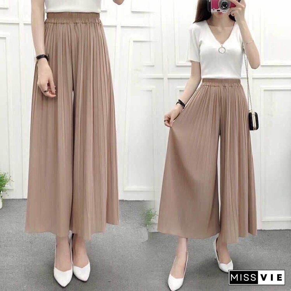 Wide Leg Pants Spring And Summer Models Modal Seven Wide Leg Pants Skirts Loose Large Size Women Home Rejection Pants Trousers