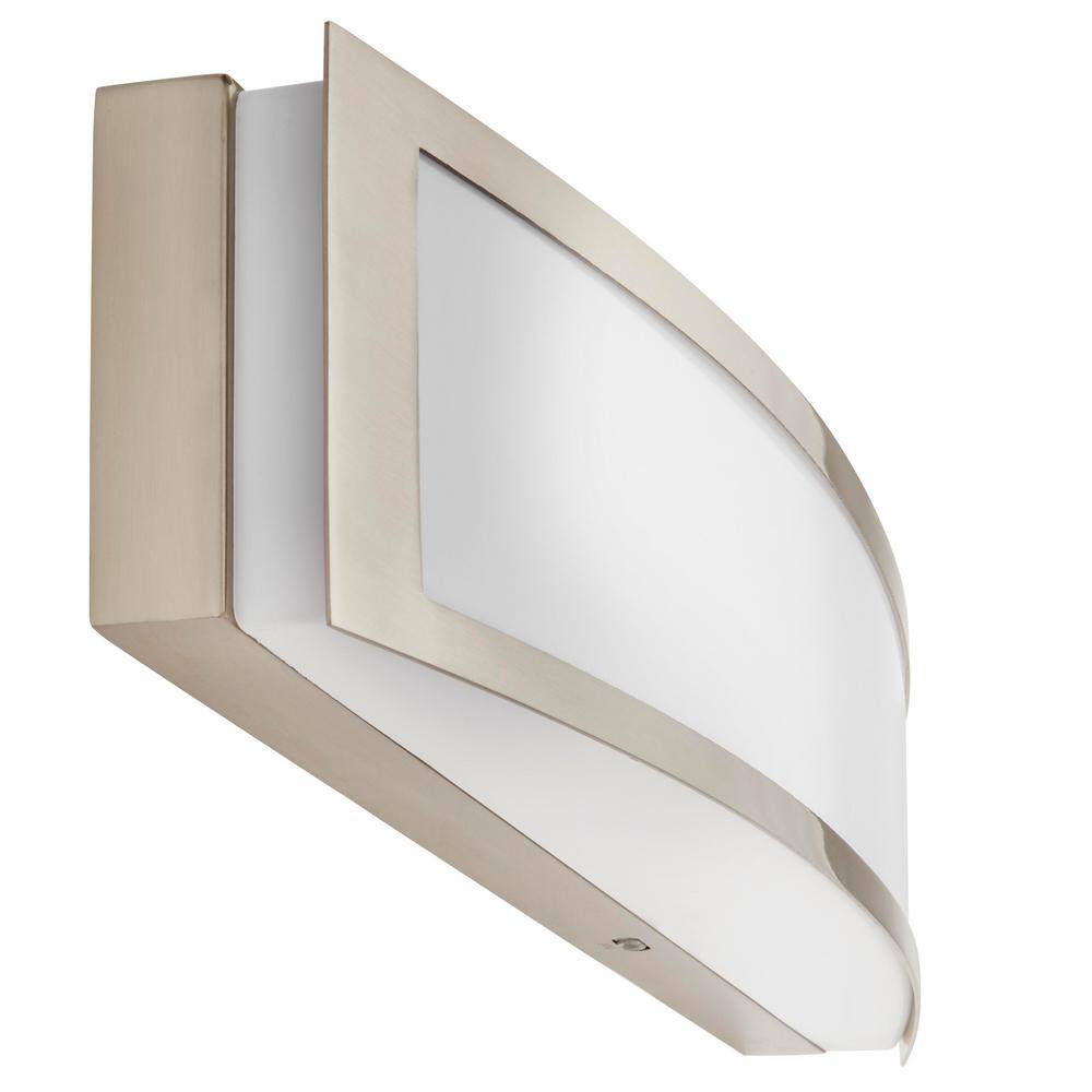 Hampton Bay Woodbury 24.6 in. 1-Light Brushed Nickel Integrated LED Bathroom Vanity Light Bar with Frosted Acrylic Shade IQP1301LX-07BN