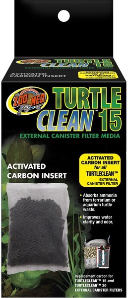 Zoo Med Turtle Clean 15 External Canister Filter Media Activated Carbon Instert Aquatic Turtle Tank Filter