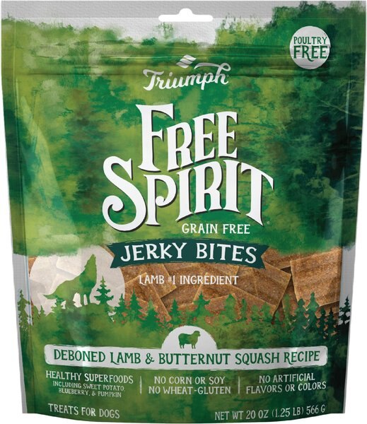 Triumph Free Spirit Jerky Bites Deboned Lamb and Butternut Squash Dog Treats