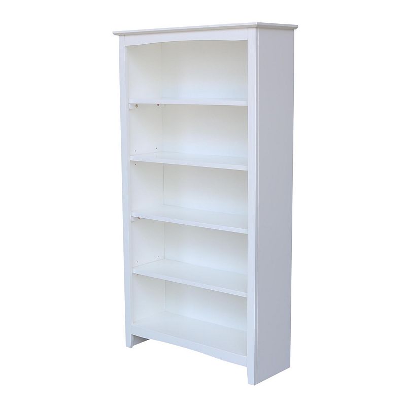 International Concepts Shaker White 5-Shelf Bookcase