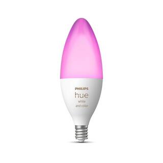 Philips Hue White and Color Ambiance E12 LED 40W Equivalent Dimmable Decorative Candle Smart Wireless Light Bulb (1-Pack) 556968