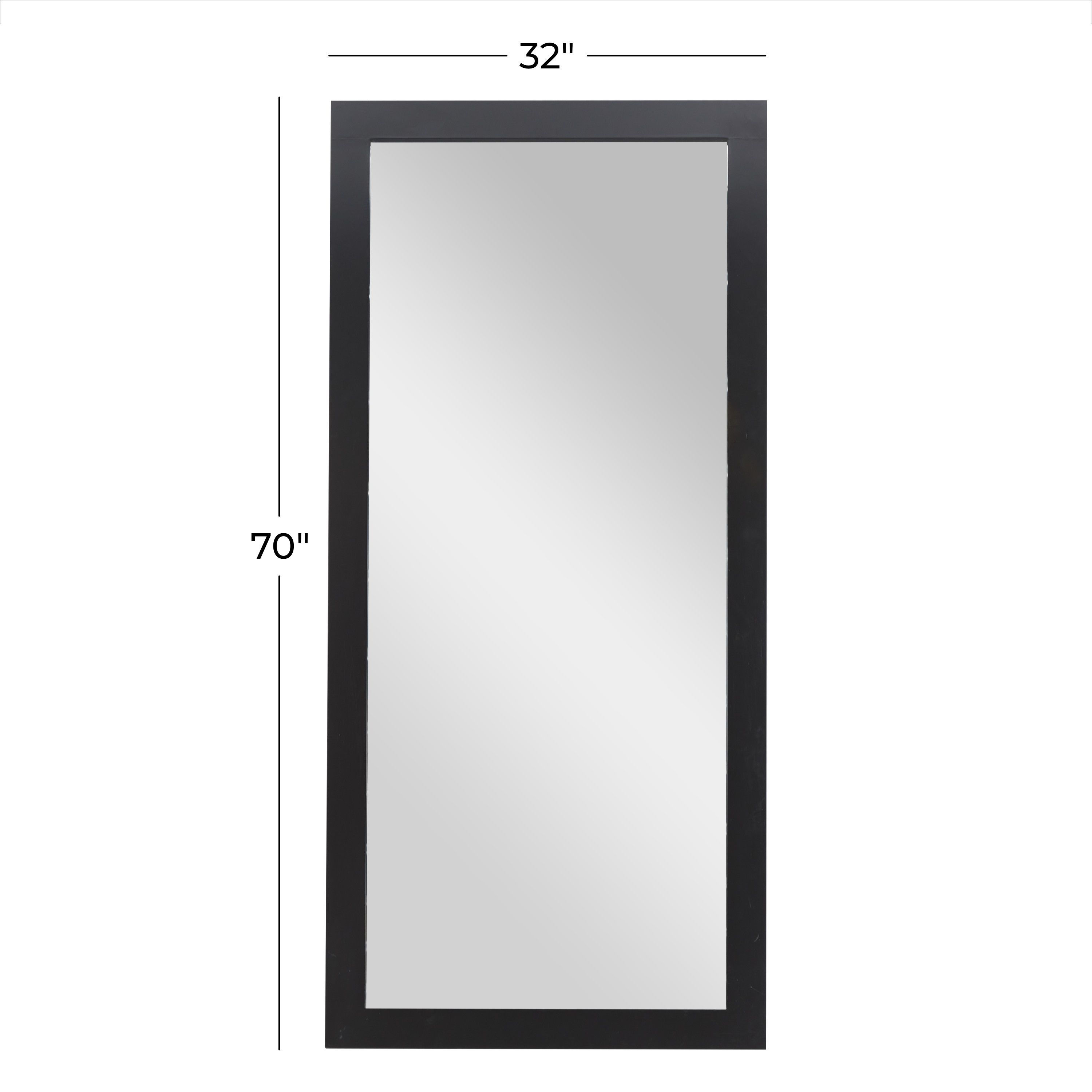 Black Wood Contemporary Wall Mirror 18 x 27