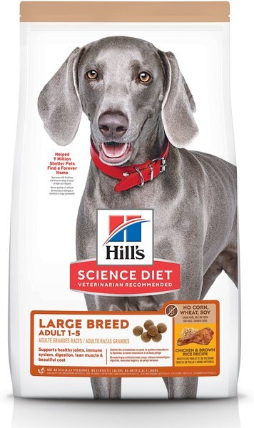 Hill's Science Diet Adult 1-5 Large Breed Chicken and Brown Rice Recipe， 30-lb bag