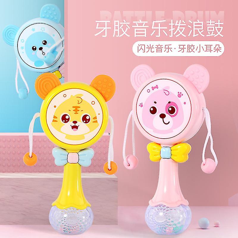 Baby Music Flashing Teether Rattle Toys Rabbit Hand Bells Mobile Infant Pacifier Weep Tear Newborn Early Educational Toys 0-12m