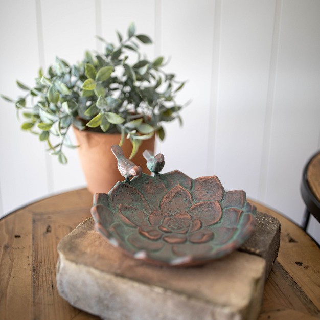 Flower Patina Metal Trinket Tray Foreside Home amp Garden