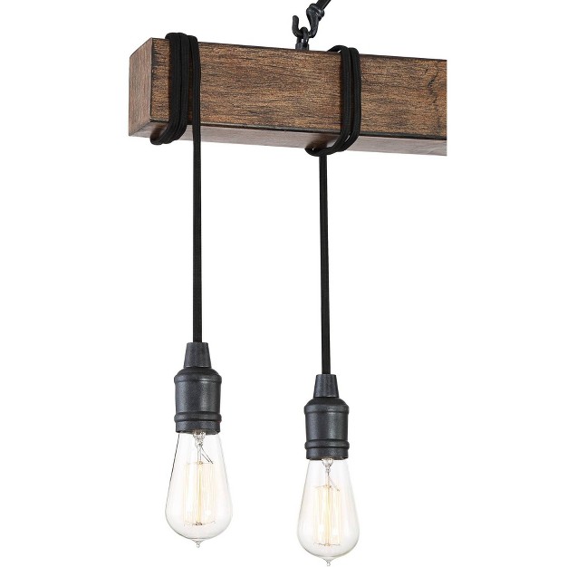 Wide Farmhouse Industrial Rustic 8 light Fixture For Dining Room Kitchen