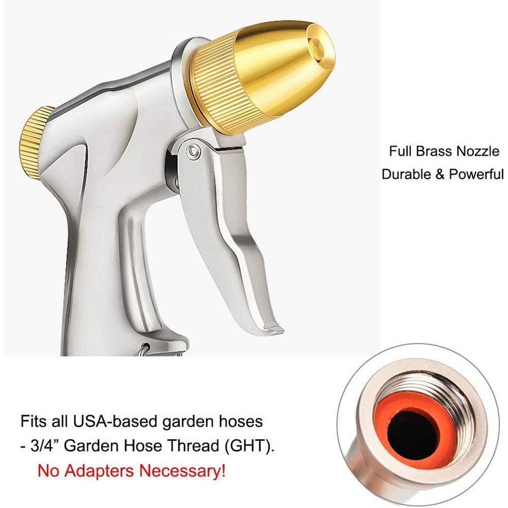 Upgraded Garden Hose Nozzle Sprayer 100% Heavy-Duty Metal Handheld Water Nozzle High Pressure in 4 Spray Modes B07MYWK5RY