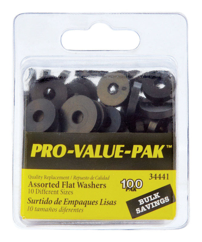 WASHER ASST FLAT 100PK