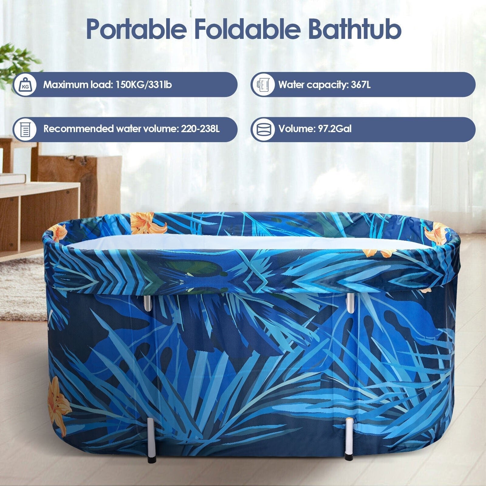 De-Stress 2023 Large Portable Folding Soaking Bathtub For Adults