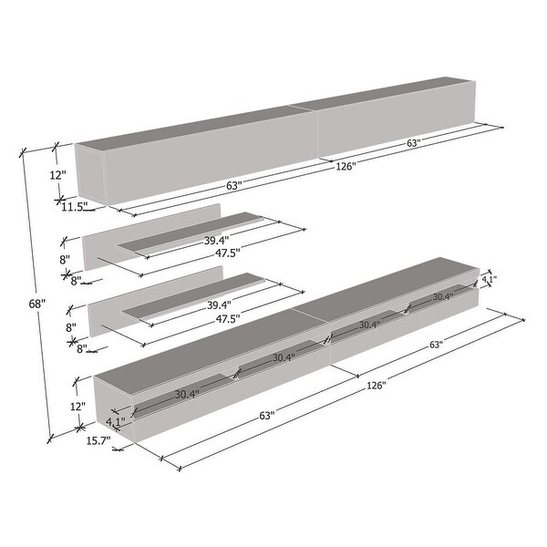 Fly I1 35TV Wall Mounted Floating Modern Entertainment Center