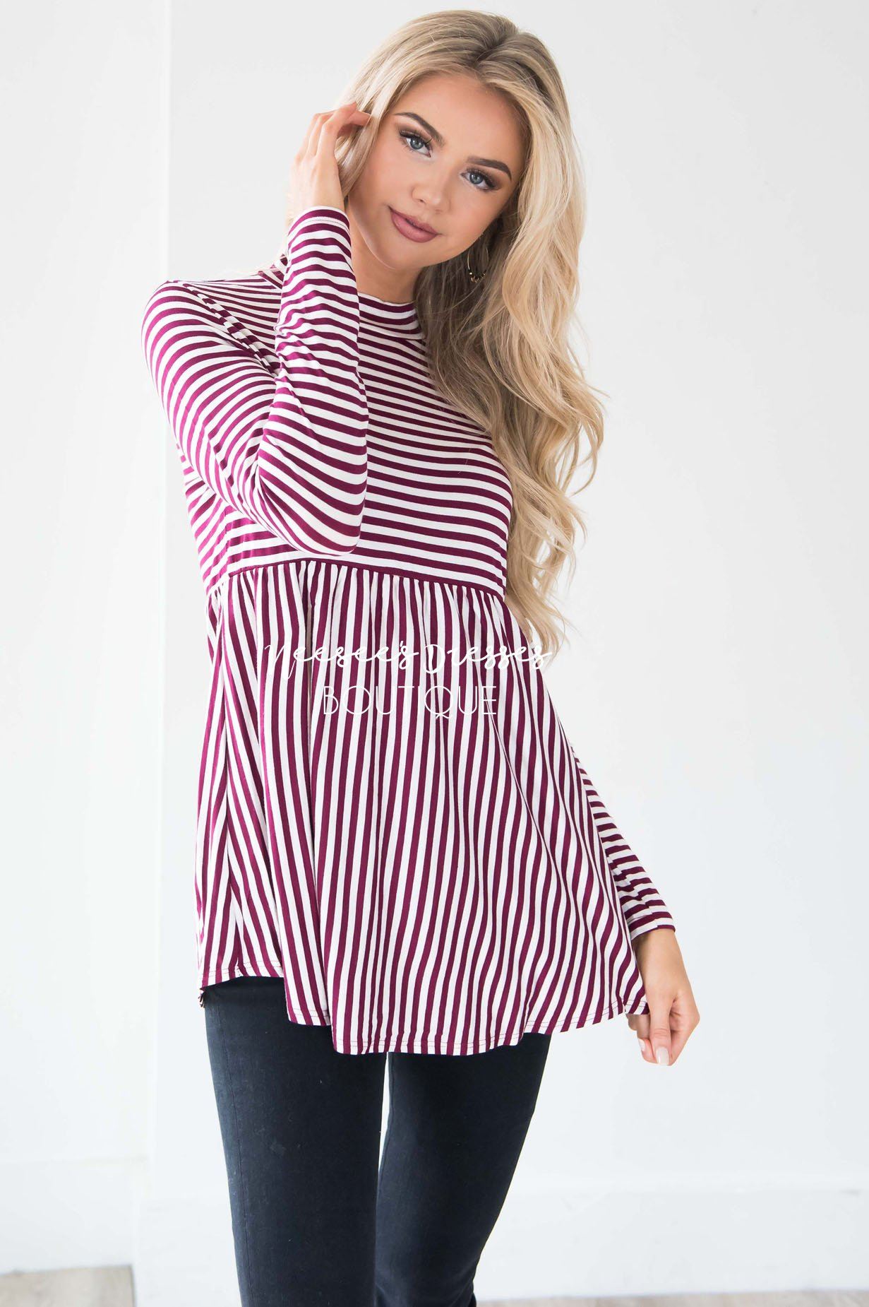 Down Town Dreams Striped Babydoll Top