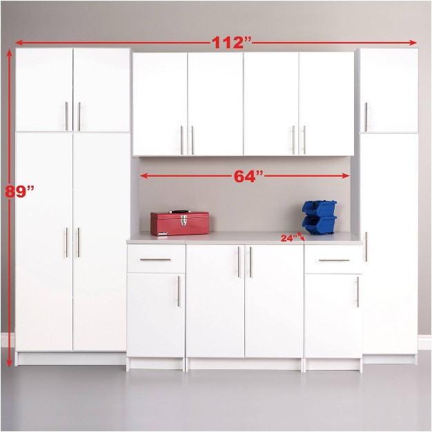 Elite With 9 Storage Cabinet Set White Prepac