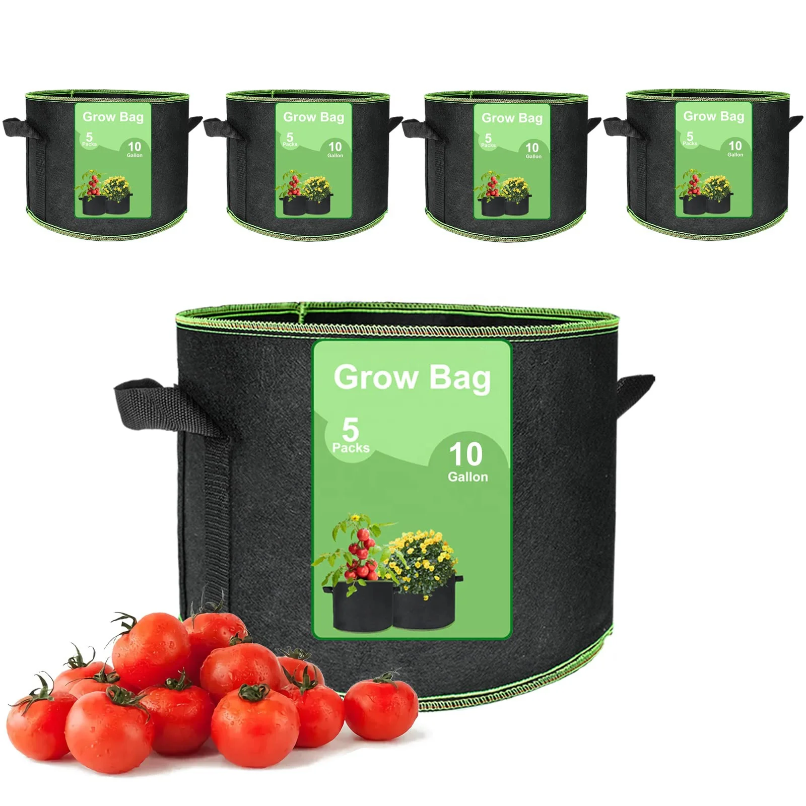 Garden Supplies Grow Bags 10 gallon Thickened Fabric Pots Fabric Grow Bags With Handles