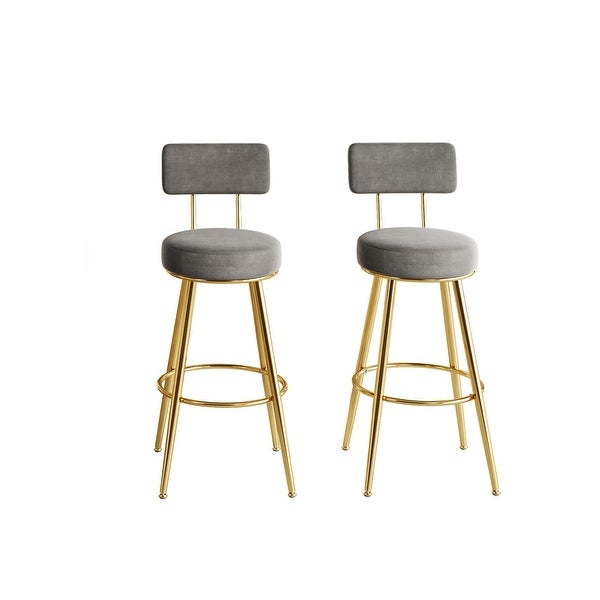 30inch Bar Stools with Velvet Upholstered Back