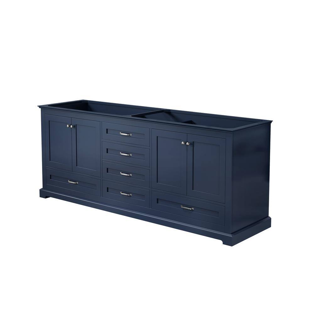 Lexora Dukes 80 in. W x 22 in. D Navy Blue Double Bath Vanity without Top LD342280DE00000