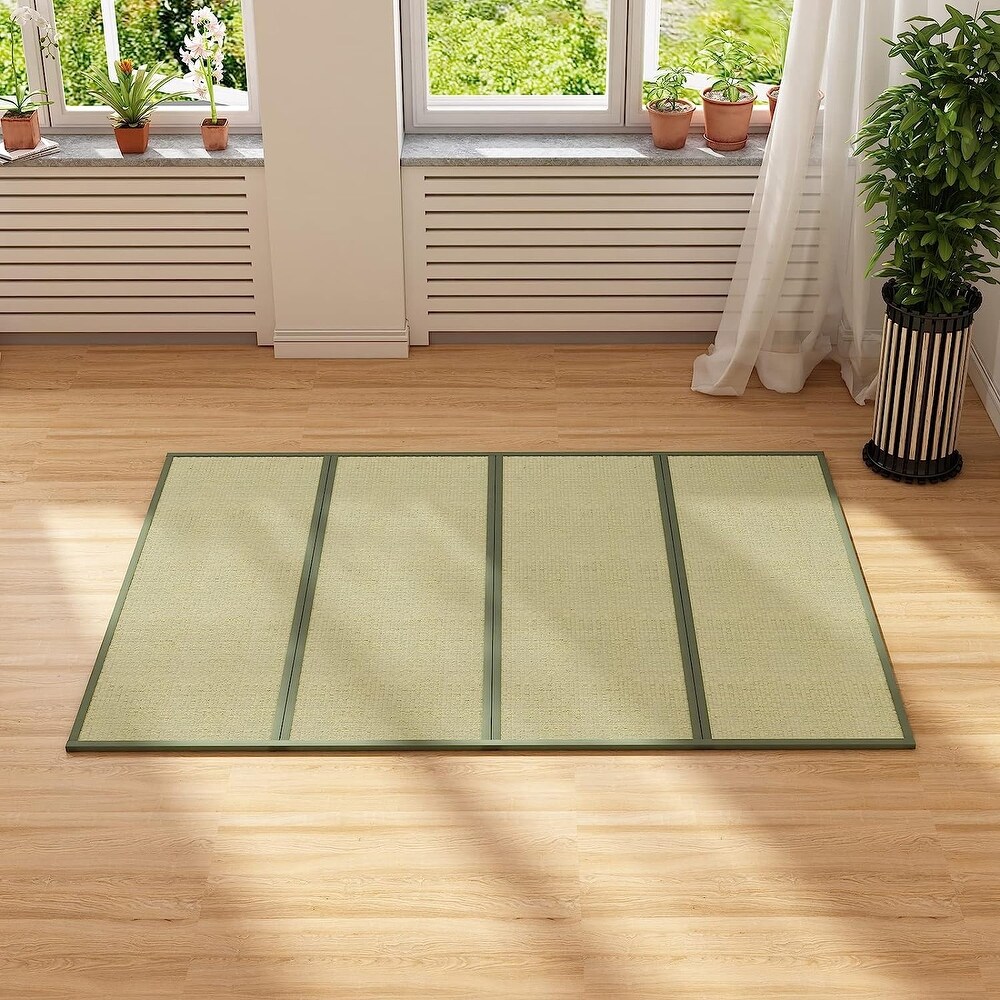 Mixoy Grass Futon Mattress Folding Floor Bed suitable for Chinese Style Cozy Tatami Grass Mat