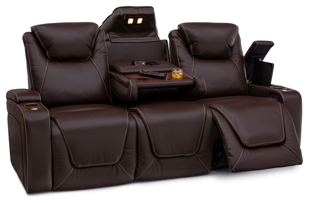 Seatcraft Vienna Leather Home Theater Seating Power Recline Sofa   Contemporary   Theater Seating   by Stargate Cinema  Houzz