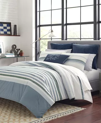 Nautica Lansier Reversible 2-Piece Duvet Cover Set， Twin