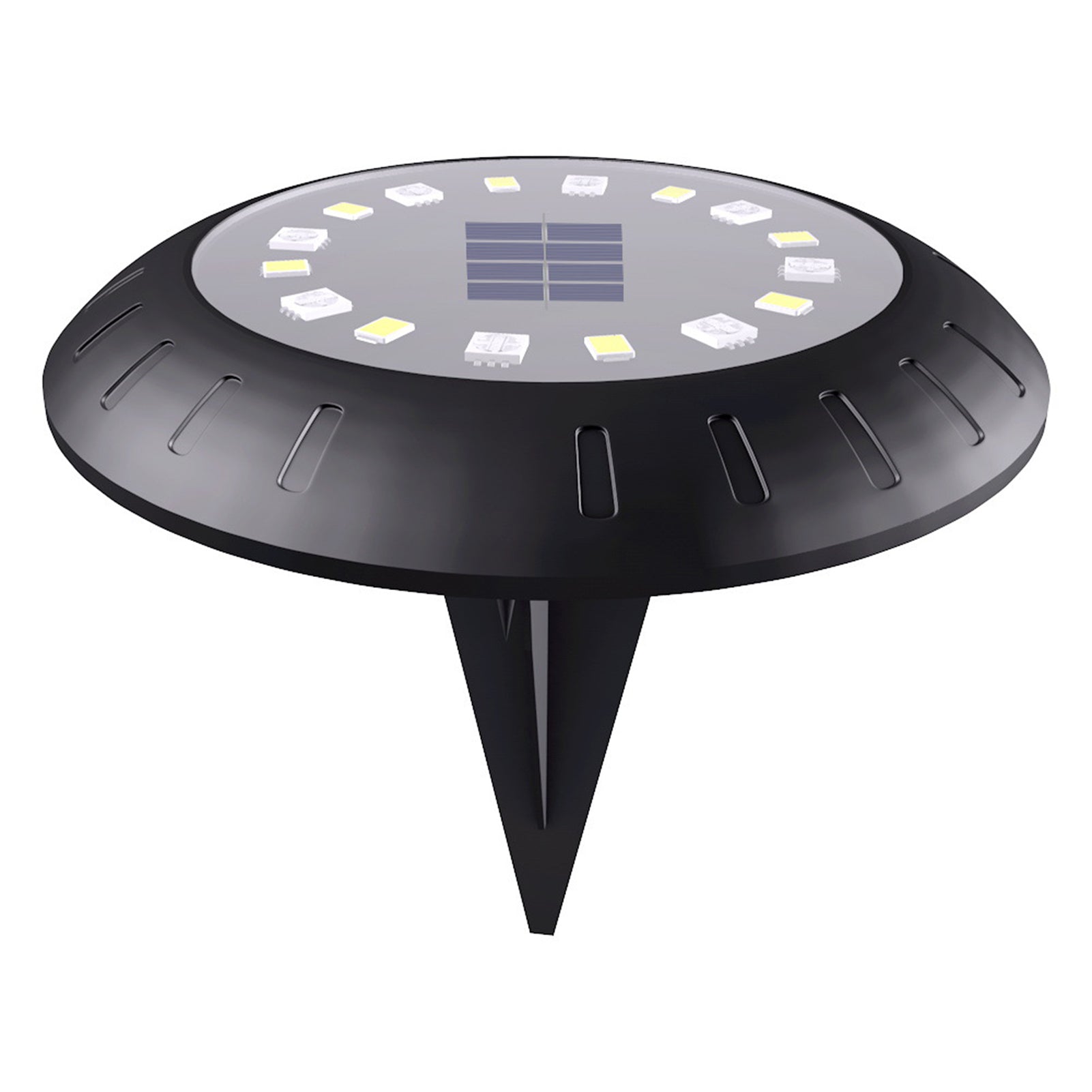 16LEDs Solar P-ower Energy Ground Lawn Lamp Disk Light Sensitive Light S-ensor IP65 Water Resistance Built-in 700mAh Rechargeable Cell for Patio Yard Garden Outdoor Use