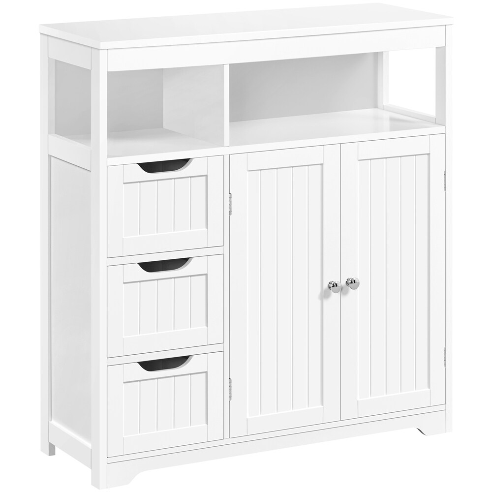 Yaheetech Freestanding Bathroom Floor Cabinet Storage Cabinet  White   N/A