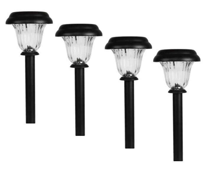 Mainstays Solar Outdoor Integrated LED 5-Lumen Landscape Pathway Light (4-Pack)