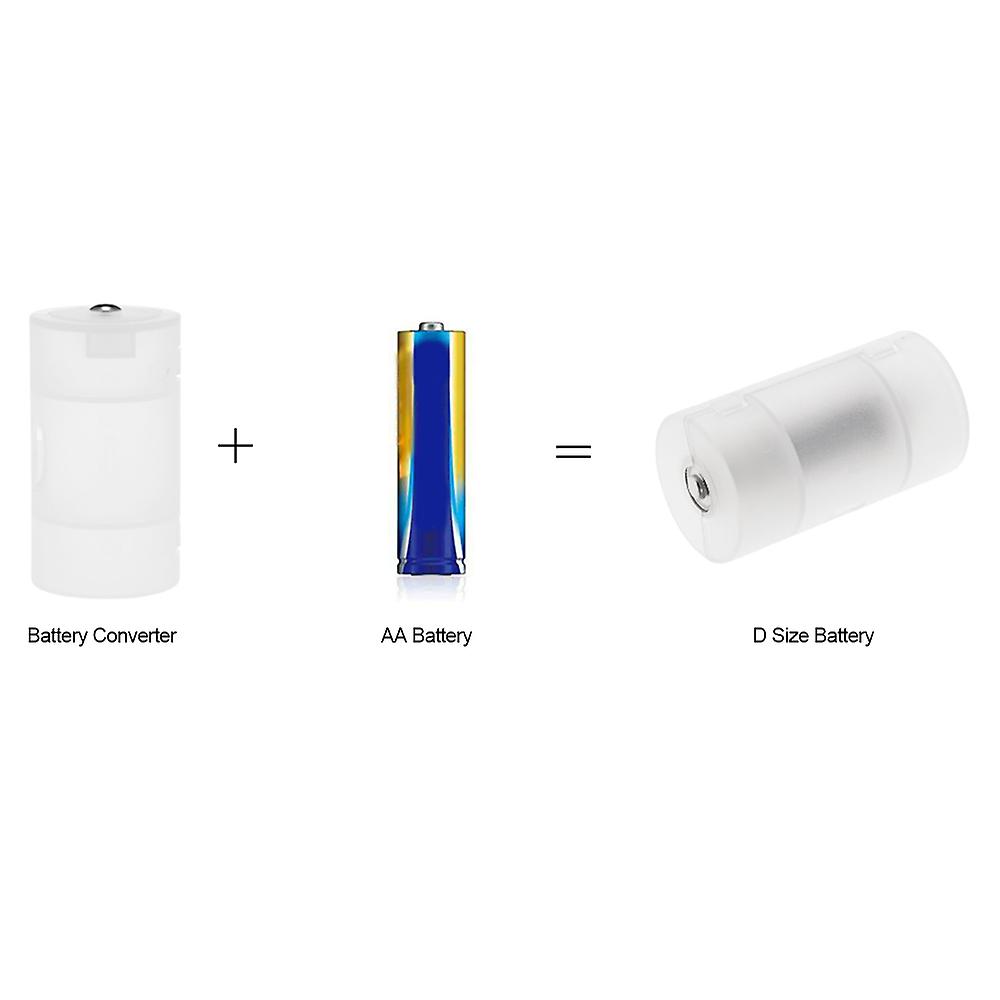 4 Aa To D Battery Converter White