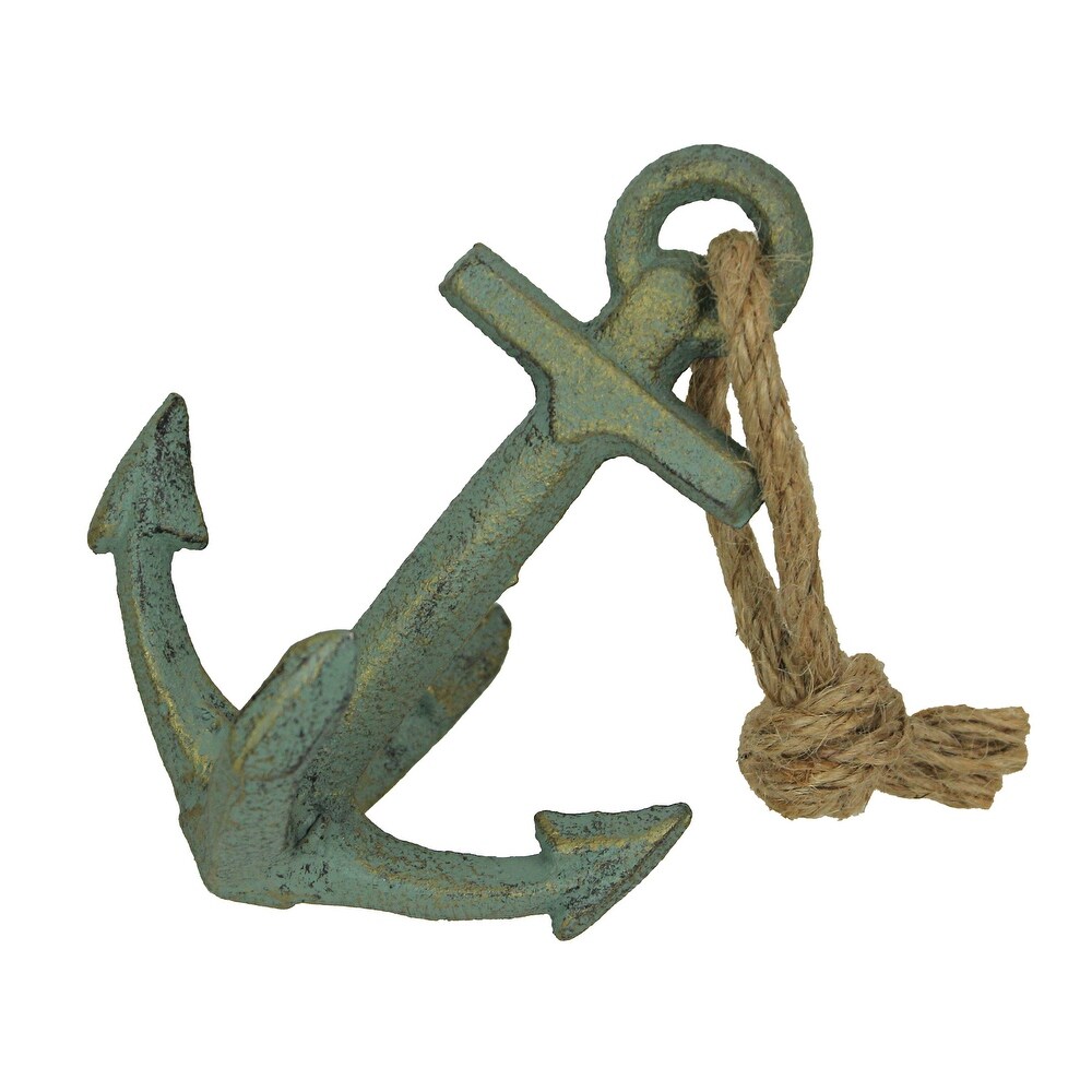 Set Of 2 Cast Iron Ship Anchor Bookends Nautical Home Decor Sculptures   4.75 X 4.5 X 3.25 inches