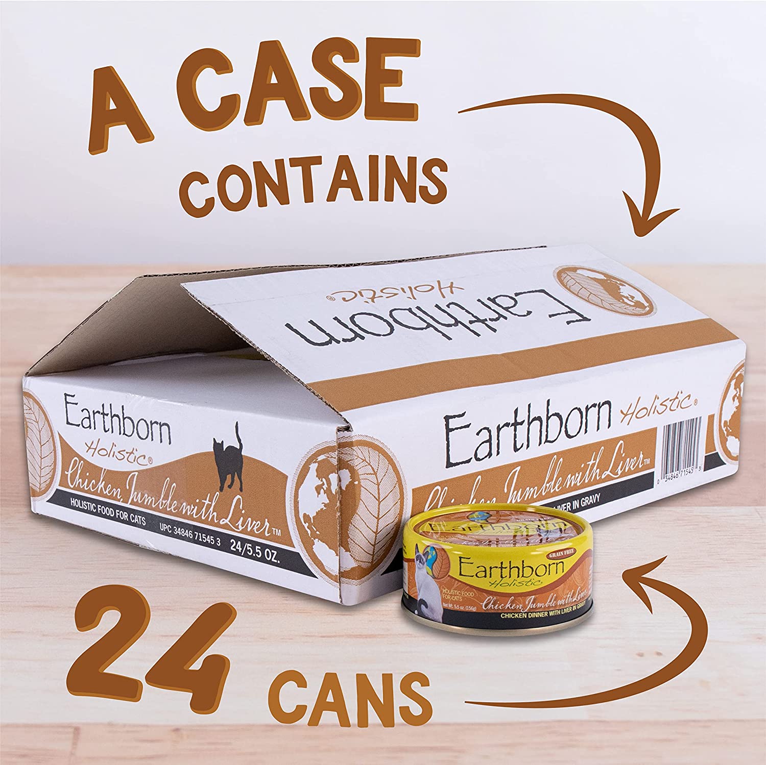 Earthborn Holistic Grain Free Chicken Jumble with Liver Canned Cat Food 5.5-oz， case of 24