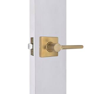 Defiant Tonebridge Satin Brass HallCloset Door Lever with Square Rose 32LS3XM03A