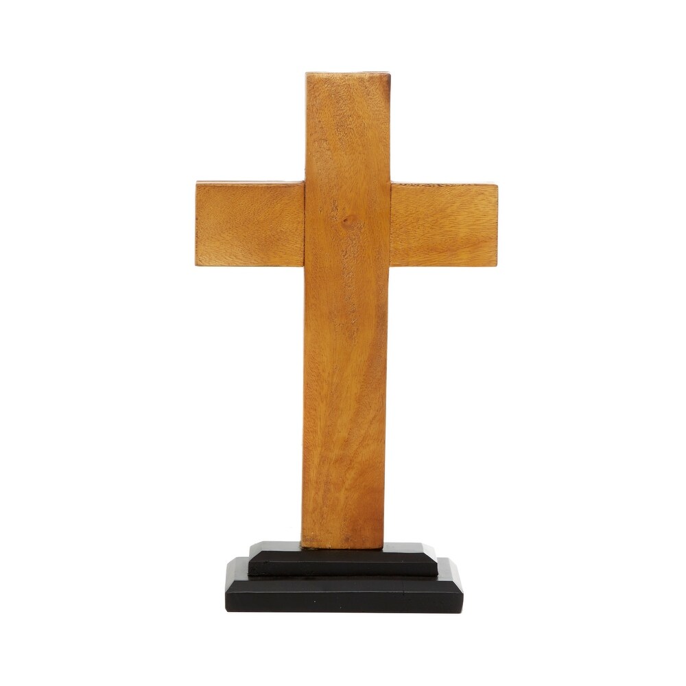 Brown Wood Rustic Wall Decor Cross 16 x 10   10 x 4 x 18