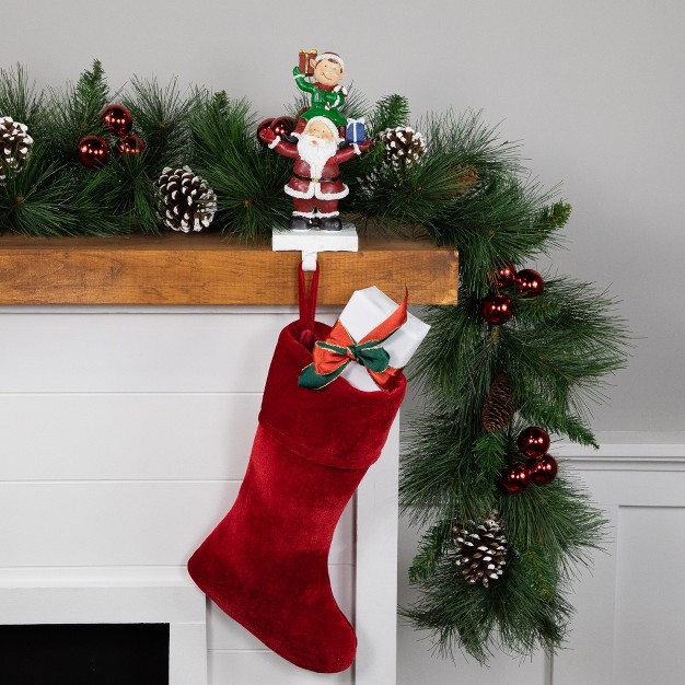 Santa And Elf Christmas Stocking Holder