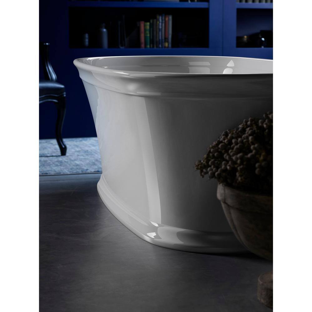 KOHLER Stargaze 60 in. x 30 in. Soaking Bathtub with Center Drain in White K-24011-0