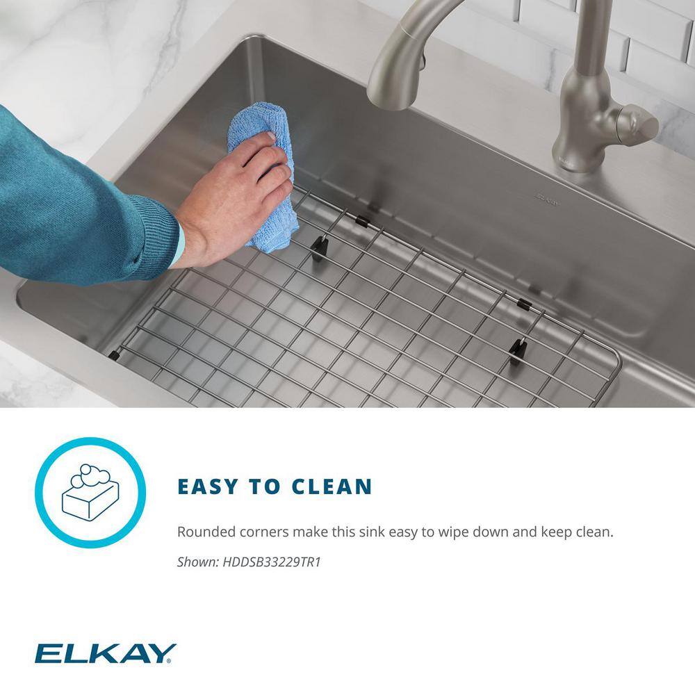 Elkay Avenue 18-Gauge Stainless Steel 33 in. Single Bowl Drop-InUndermount Workstation Kitchen Sink with Drain HDSB33229TR1WS