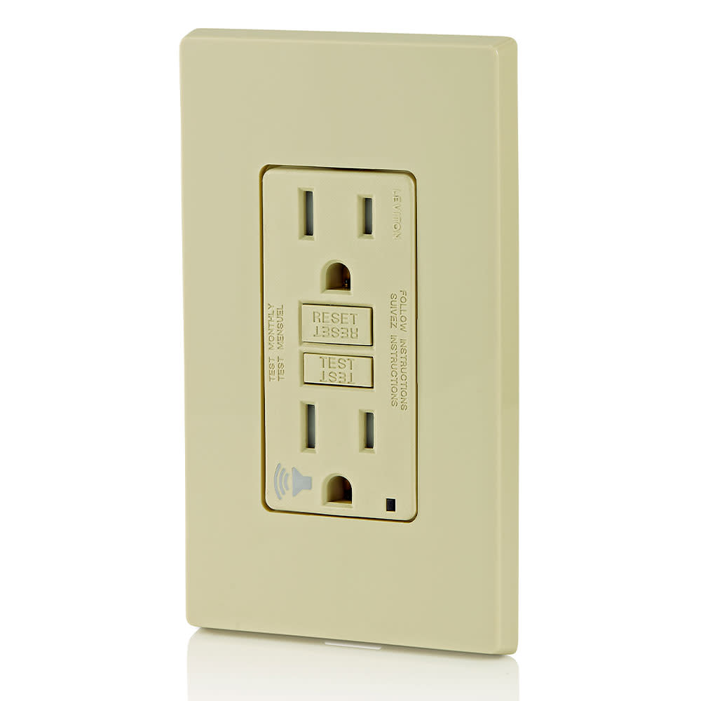 Leviton 15A 125V Ivory NEMA 5-15R Audible Outlet ;