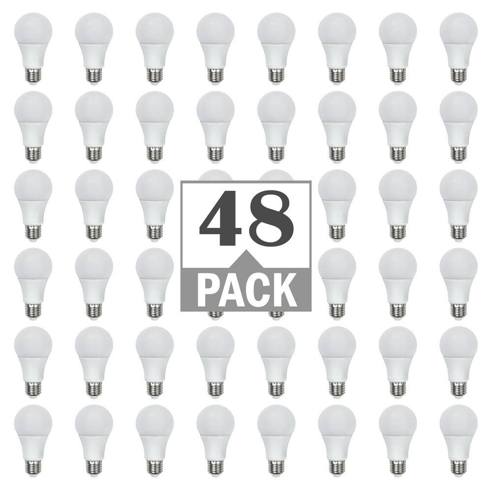 EcoSmart 60-Watt Equivalent A19 Non Dimmable CEC Title 20 Contractor Pro Pack LED Light Bulb Soft White 2700K (48-Pack) FG-04359