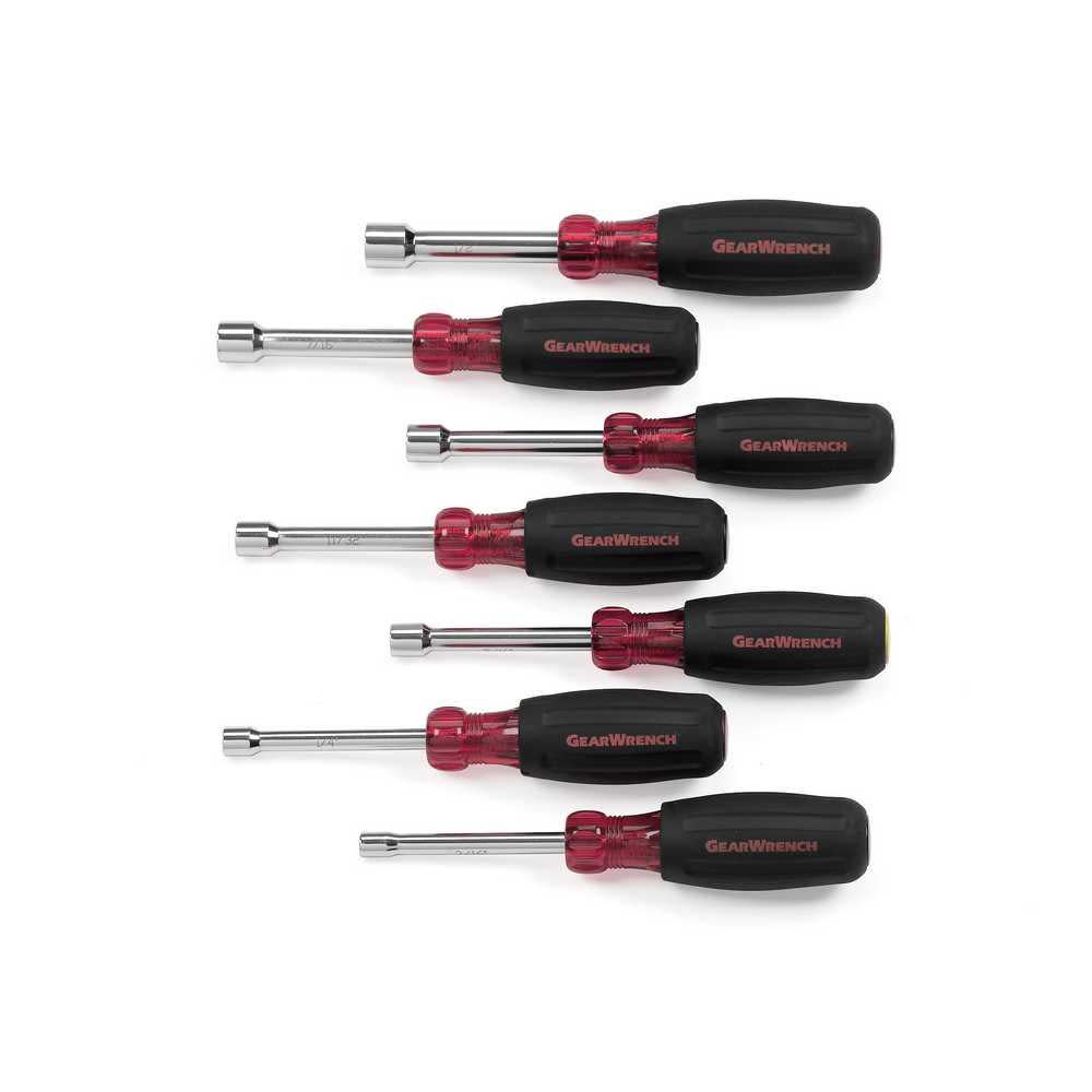 GEARWRENCH 7 pc Full Hollow Shaft Cushion Grip SAE Nut Driver Set 82765 from GEARWRENCH