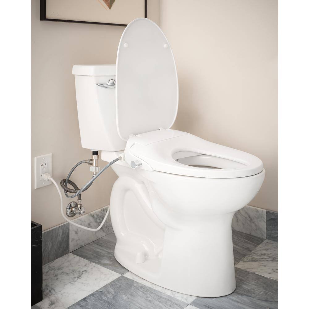 MOEN 2-Series Standard Electric Add-On Bidet Seat for Elongated Toilets in. White with Heated Seat EB800-E